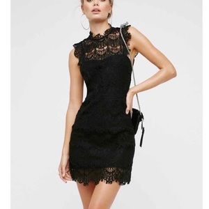 Free People Black Lace Daydream Bodycon Dress